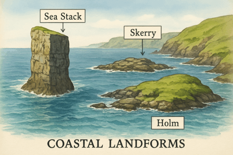 Skerries, Holms, and Sea Stacks