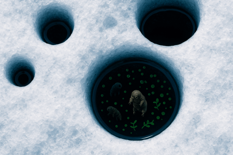 Cryoconite Holes: Glacial Micro-Worlds