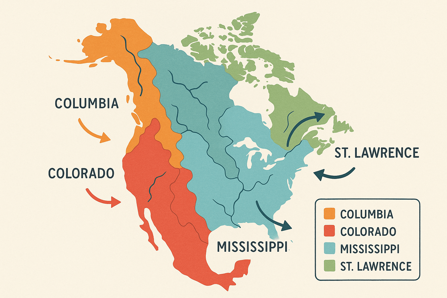 Watersheds: The Veins of a Continent