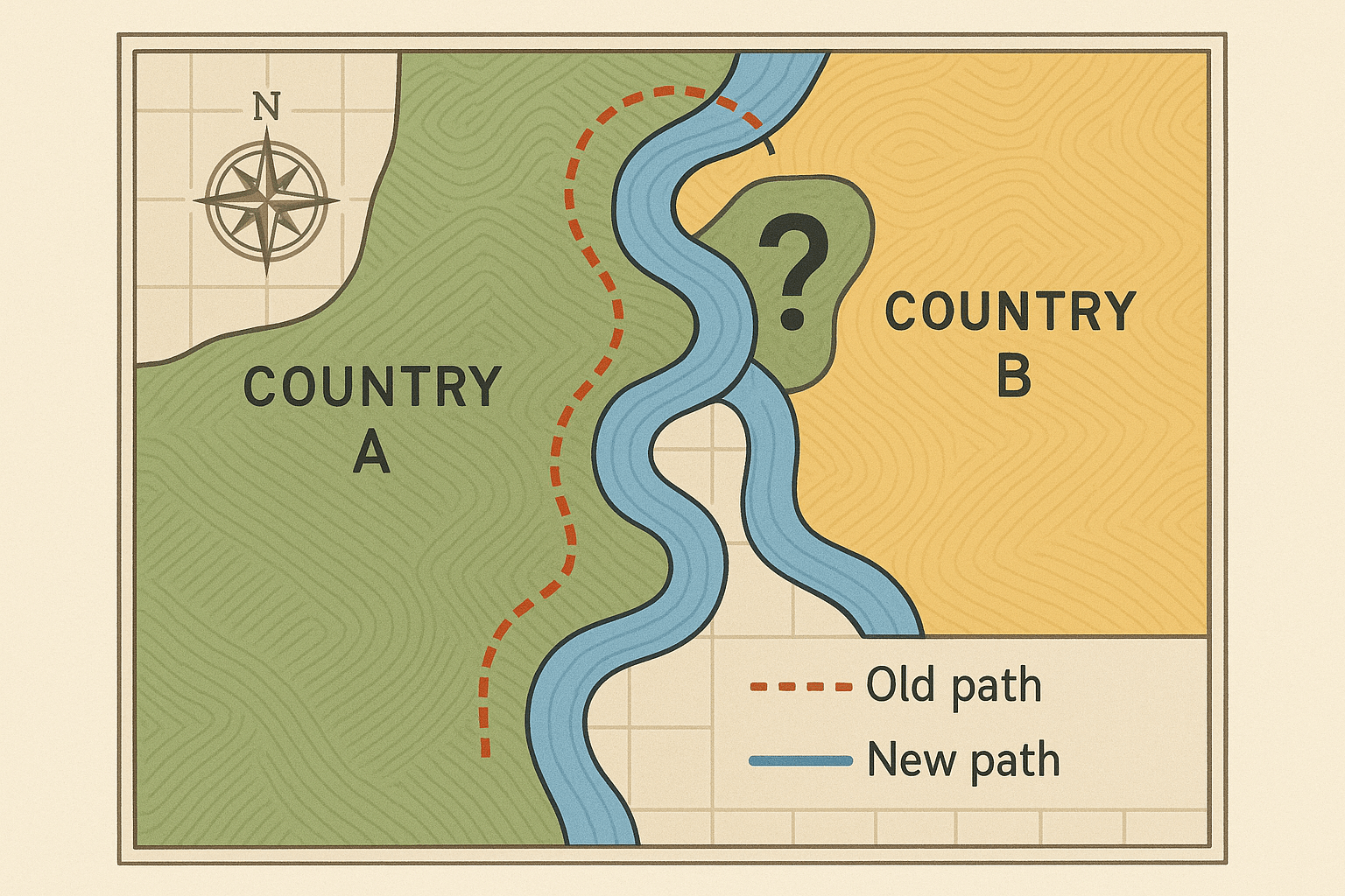 River Avulsion: When Borders Change Course