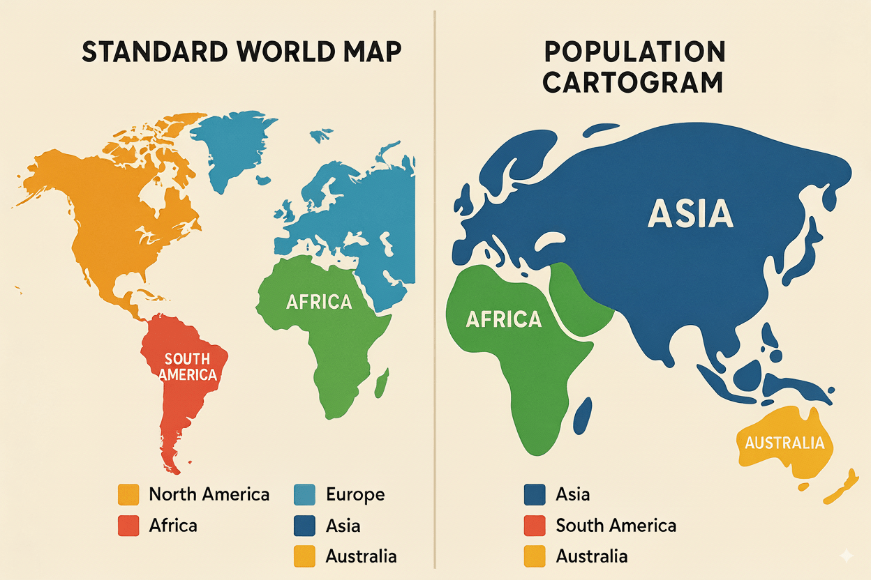 Population Cartograms: A World Reshaped